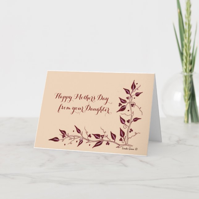 Lycklig Mors dag från dotter Kort (Framsida)