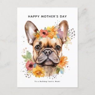 Lycklig Mors dag från Hund   Fransk Bulldog Vykort