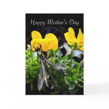 Lycklig Mors dag - general - Dragonfly/Pansies