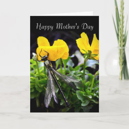 Lycklig Mors dag - general - Dragonfly/Pansies Kort