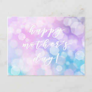 Lycklig Mors dag! Glam Lila Bokeh Sparkles Vykort