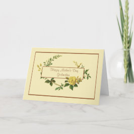 Lycklig Mors dag Godmor med Gul ros Kort