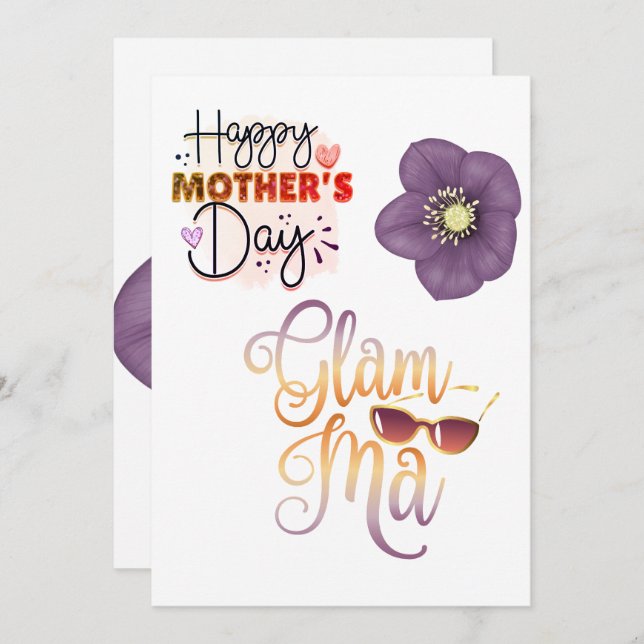 Lycklig Mors dag Grandma Julkort (Fram/baksida)