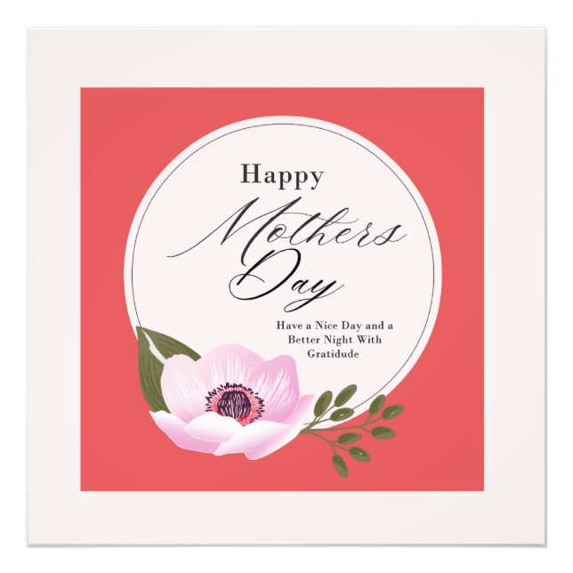 Lycklig Mors dag Gratitude. Ditt är vår värld Fototryck (Framsidan)