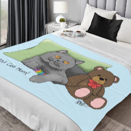 Lycklig Mors dag Grått Cat Fleecefilt