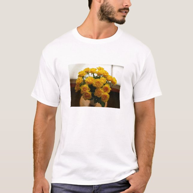 Lycklig Mors dag Gul ros T-shirt (Framsida)