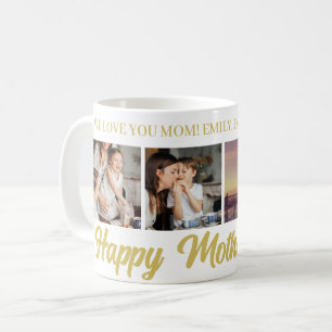 Lycklig Mors dag Guld, fotoutmatningskaffe Mugg