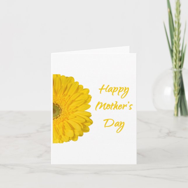 Lycklig Mors dag Gult Daisy Kort (Framsida)