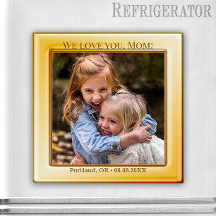 Lycklig Mors dag Gult Photo Magnet