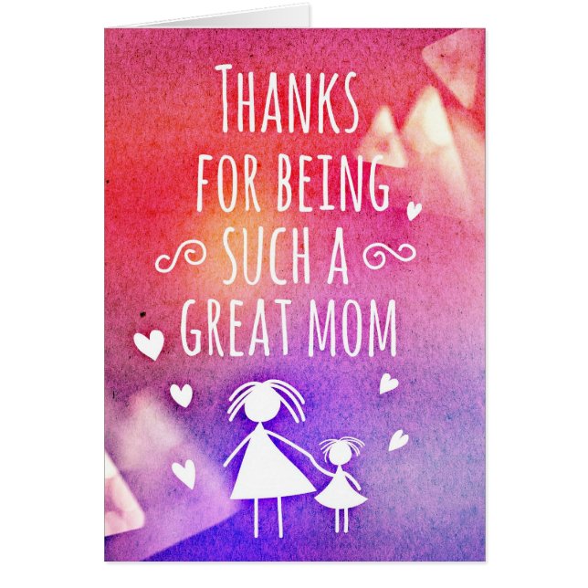 Lycklig Mors dag Hälsningskort (Framsidan)