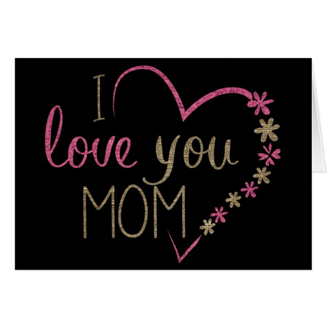 Lycklig Mors dag Hälsningskort (Framsidan Horizontal)