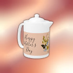 Lycklig Mors dag Heart Butterflies |<br><div class="desc">Med Monogrammad elegant Lycklig Mors dag Tea Pot med fjärilar och ord Mamma i hjärtat kan du anpassa dig med din egen text.</div>