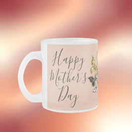 Lycklig Mors dag Heart Butterflies | Frostad Glasmugg