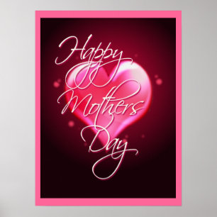 LYCKLIG MORS DAG HEART/gräns av SHARON SHARPE Poster