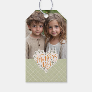 Lycklig Mors dag Heart Photo Gift Märkre Presentetikett