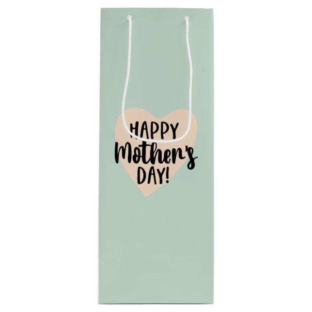 Lycklig Mors dag Heart Vin Gift Bag (Framsidan)