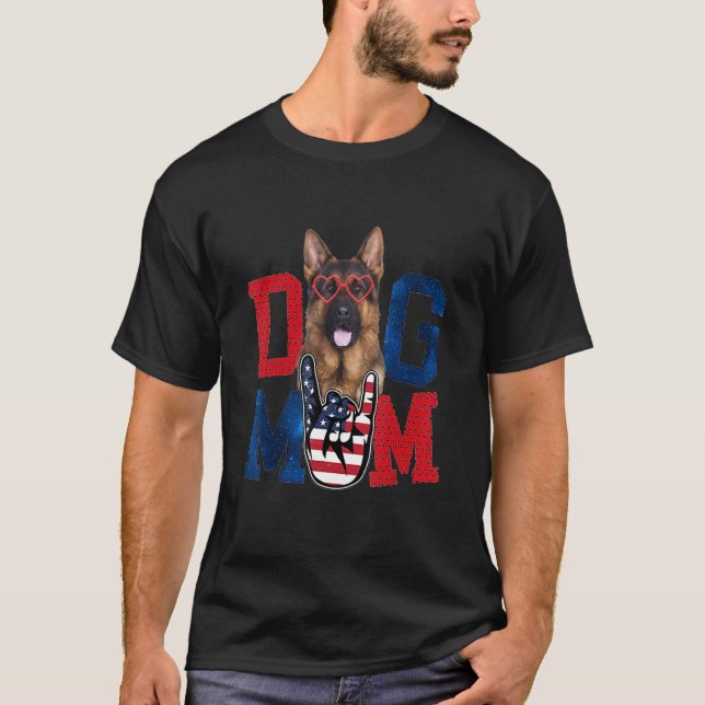 Lycklig Mors dag Hund Förenta staterna amerikanska T Shirt (Framsida)