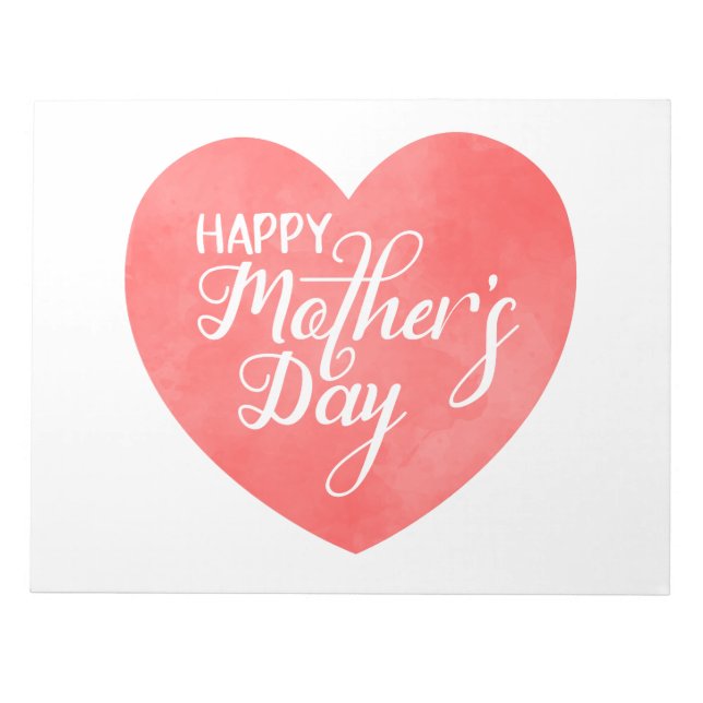 Lycklig mors dag i rosa hjärta, mamma kärlek anteckningsblock (Framsida)