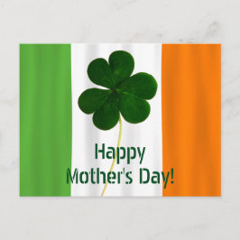 Lycklig Mors dag Irish Flagga Shamrock Ireland Vykort