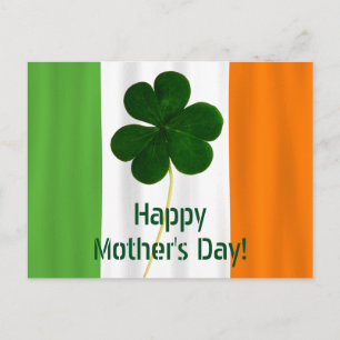 Lycklig Mors dag Irish Flagga Shamrock Ireland Vykort