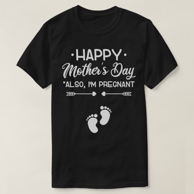Lycklig Mors dag Jag är också gravid Gravid Ann T Shirt (Design framsida)