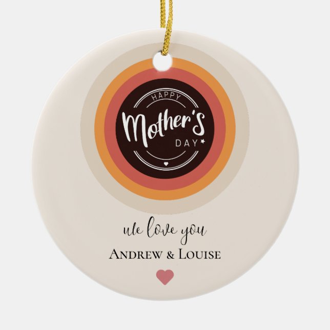 Lycklig mors dag julgransprydnad keramik (Framsidan)