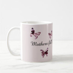Lycklig Mors dag Kärlek Rosa Satin Butterfly Kaffemugg