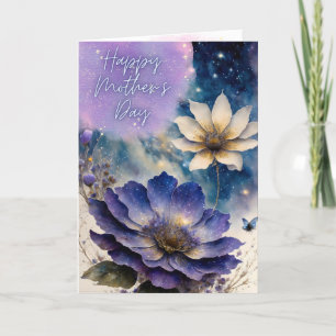 Lycklig Mors dag-kort, magiska blommor, vykort