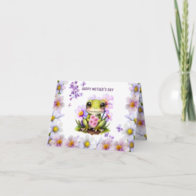 Lycklig-Mors dag-kort med frö- och blomstermaskin Helgkort (Framsida)
