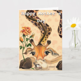 Lycklig Mors dag-kort med Giraffe med Ro Kort