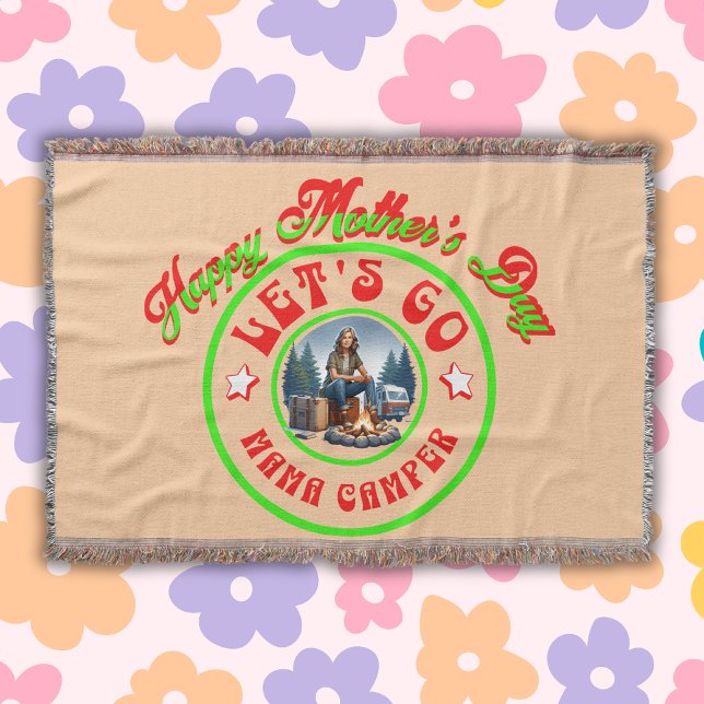Lycklig Mors dag Lets Go Mamma Camper | Filt (Skapare uppladdad)