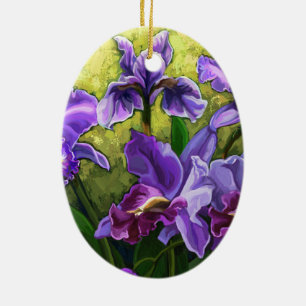 Lycklig Mors dag lila blommor Julgransprydnad Keramik