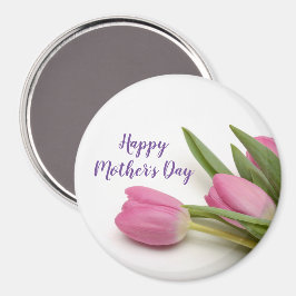 Lycklig Mors dag Lila Rosa Tulips Magnet