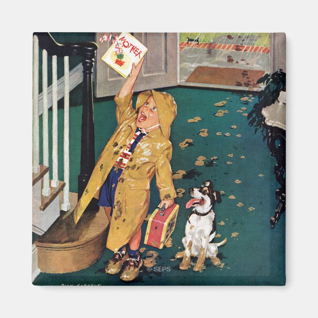 Lycklig Mors dag Magnet (Framsidan)