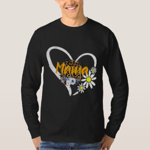 Lycklig Mors dag Mamma Hjärtat Daisy Flower Rainbo T Shirt