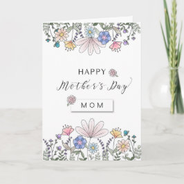 Lycklig Mors dag MAMMA med vattenfärgsblommor Kort
