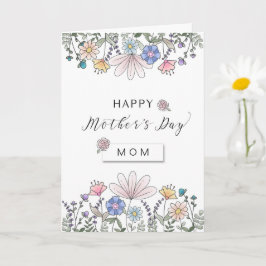 Lycklig Mors dag MAMMA med vattenfärgsblommor Kort