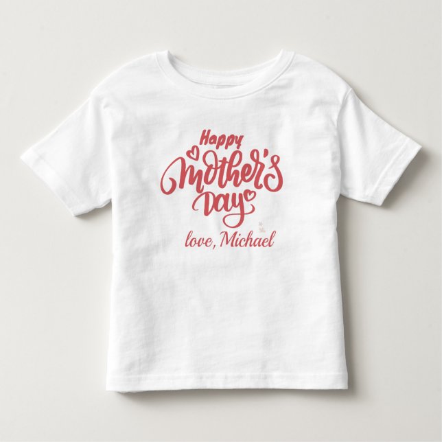 Lycklig Mors dag Mamma T Shirt (Framsida)