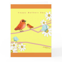Lycklig Mors dag med fåglar