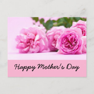 Lycklig Mors dag med gäng rosa ros Vykort