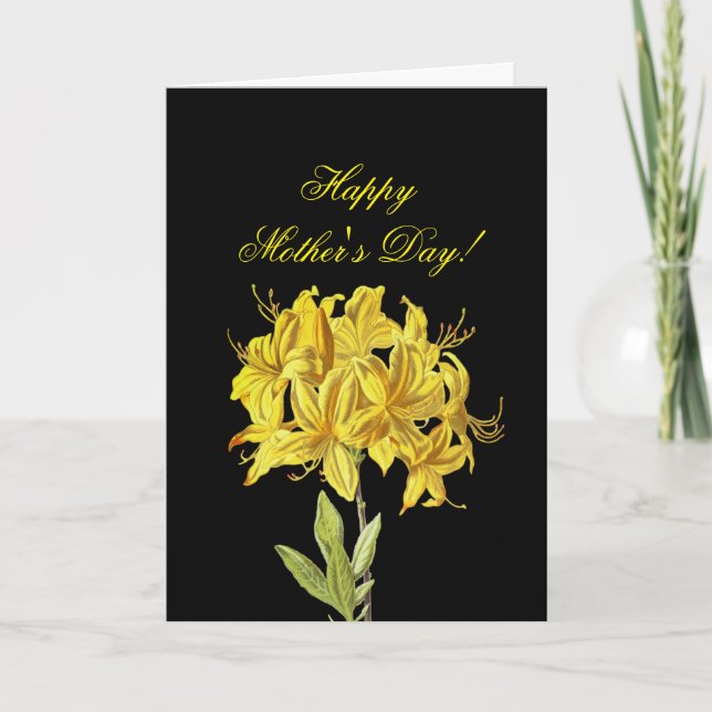 Lycklig mors dag med gula blommor kort (Framsida)