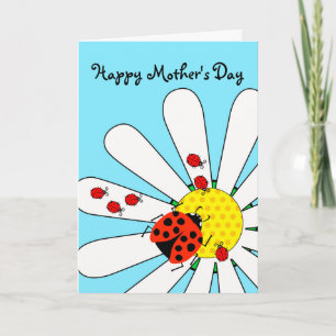 Lycklig Mors dag med Ladybug och Spädbarn Kort