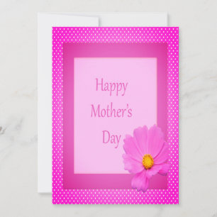 Lycklig Mors dag med Rosa blomsterplatta Kort