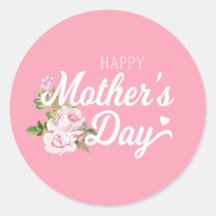 Lycklig Mors dag med Rosa ros | Sticker