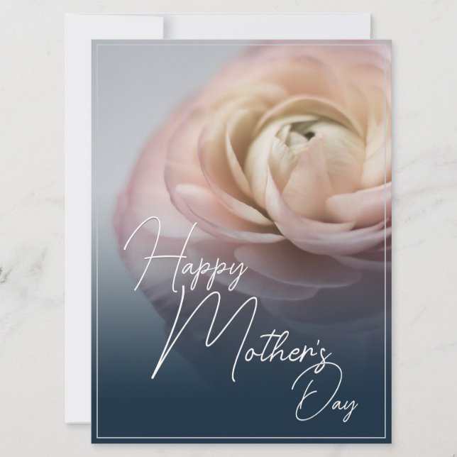 Lycklig Mors dag med Stora Rosa ros (Framsida)