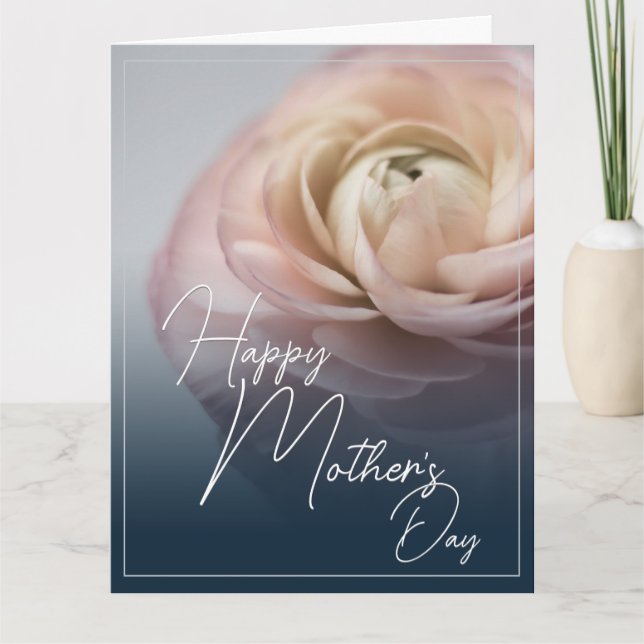 Lycklig Mors dag med Stora Rosa ros Kort (Framsida)