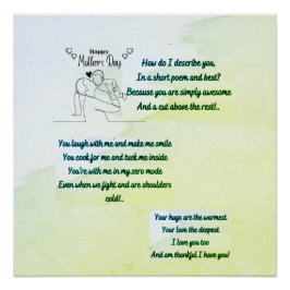 Lycklig Mors dag med ursprungligt Dikt Perfect Poster