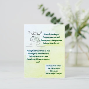 Lycklig Mors dag med ursprungligt Dikt Vykort