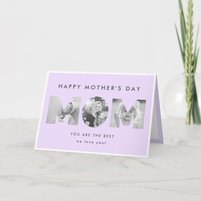 Lycklig Mors dag - minimalistiskt Modern Mamma-fot Kort (Framsida)