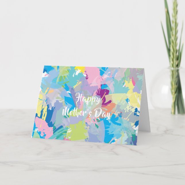 Lycklig Mors dag ❤️ Modern Abstrakt Card Kort (Framsida)